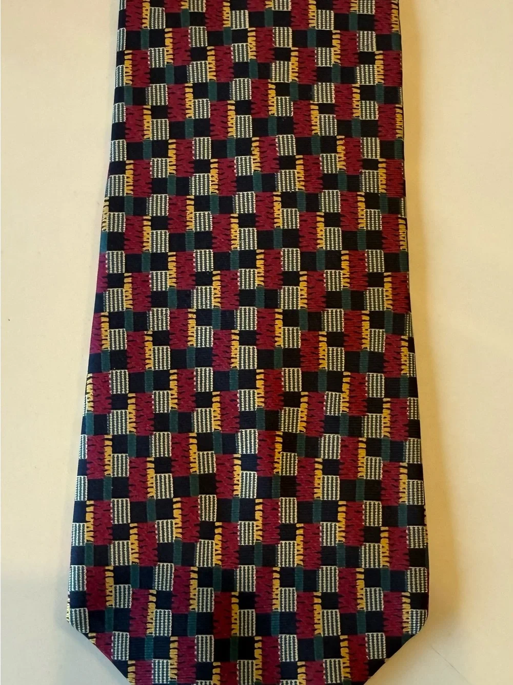 Vintage Regent Bert Pulitzer Men’s Tie Made in USA Multicolor Geometric 58”